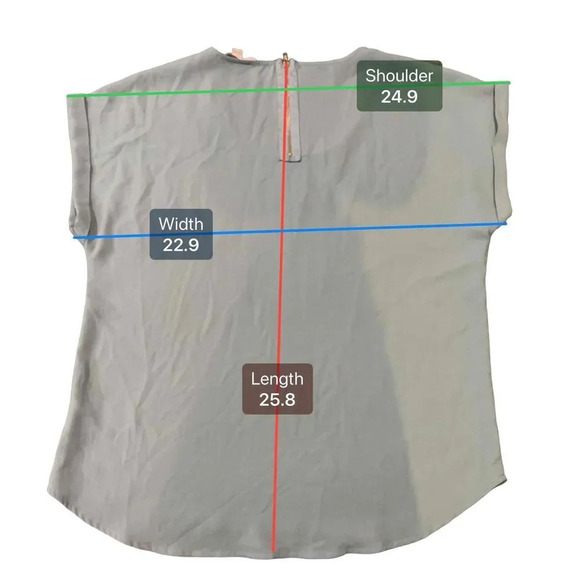 Olive+Oak Short Sleeve Round‎ Neck Back Zipper Blouse Top Size XL - Picture 4 of 4